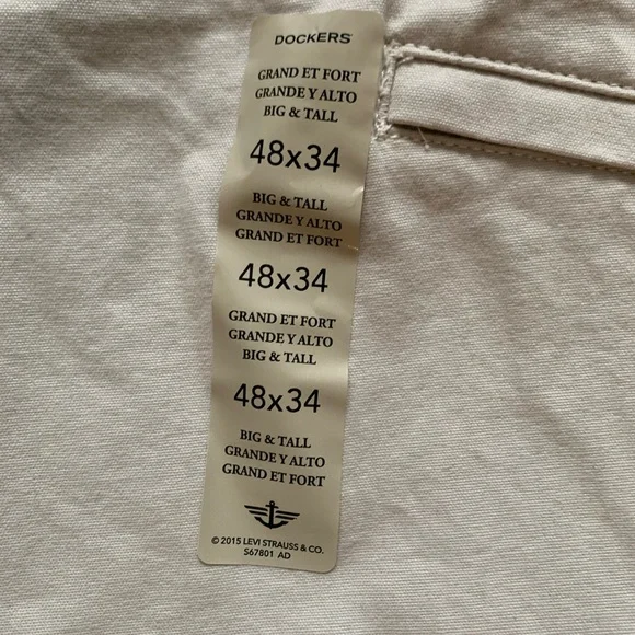 Dockers Mens Big & Tall Utility Cargo 48 X 34 Pants Sizes NWT khaki - Picture 3 of 6